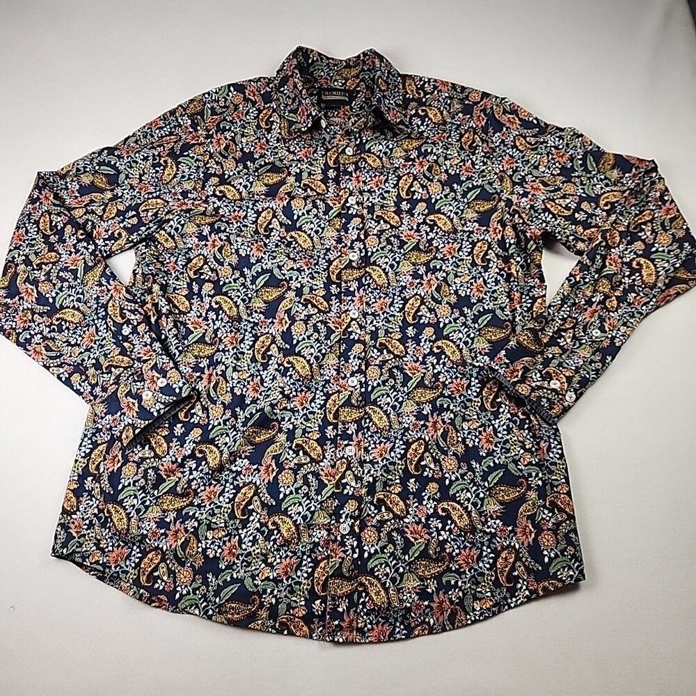 Cremieux Premium Denim Mens LT Floral Paisley Long Sleeve Button Down Shirt